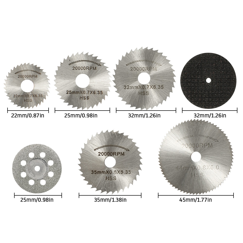 Mini roues de coupe en diamant HSS, lame de scie circulaire, outils rotatifs pour le travail du bois pour perceuse Dremel, accessoires d'outils rotatifs 31