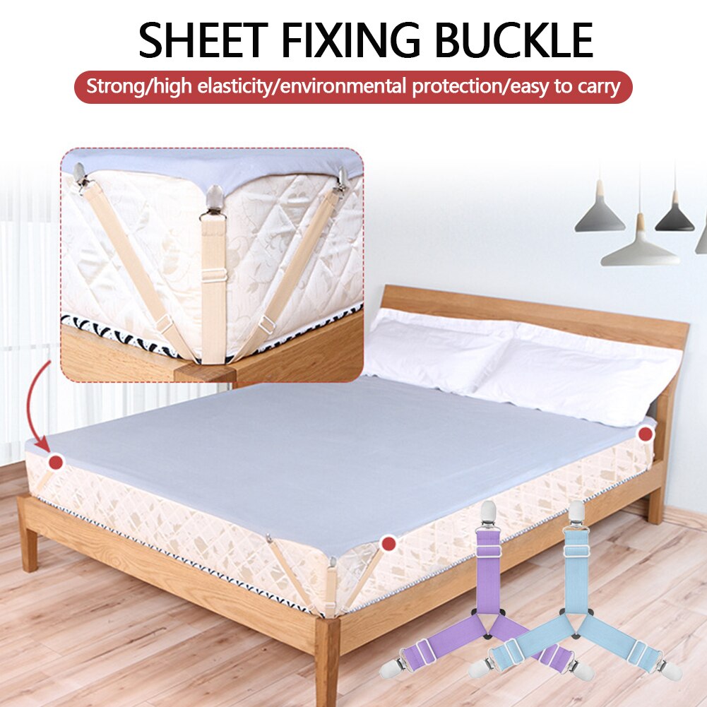 1/4Pcs Grippers Suspender Cord Clasps Adjustable Elastic Mattress Cover Adjustable Bed Sheet Fastener Strap Home Organize Gadget