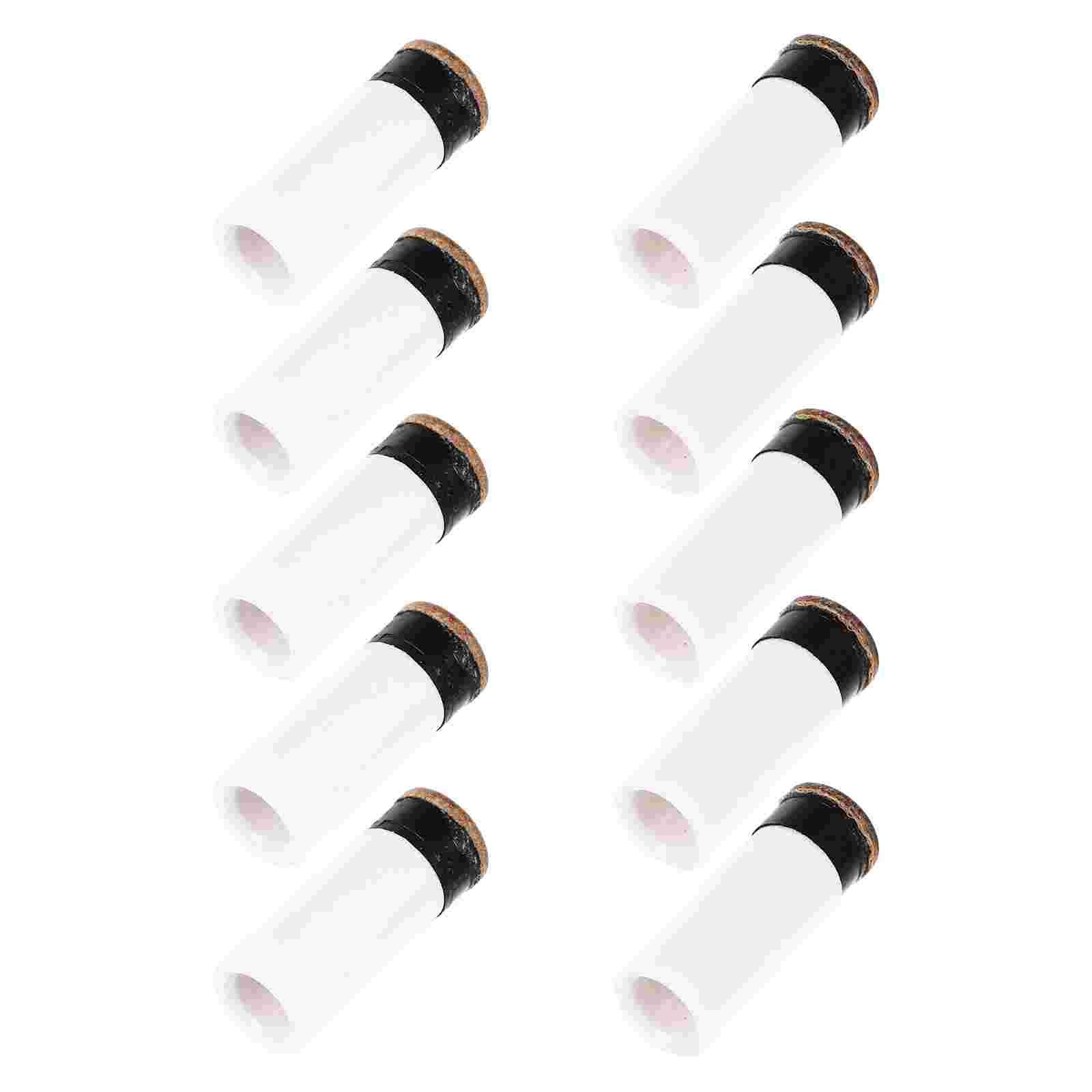 10pcs Billiard Cue Tips Pool Cues Tips Replacements Screw-on Tips for Billiard (White)