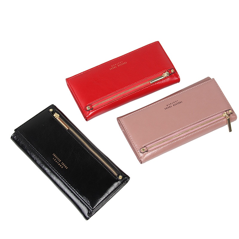 Women Long Wallet Cell Phone Pocket Zipper Coin Purse Ladies Card Holder Female trifold PU leather Clutch Bag