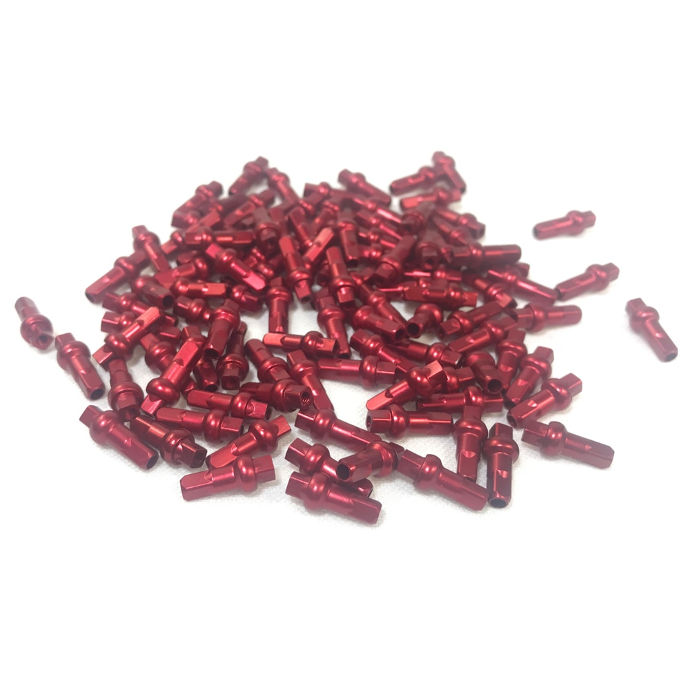 Pillar DSN Alloy Nipples Double Square 14.4mm 16mm 18mm length for 14G bicycle MTB or Road spokes Available at both black red