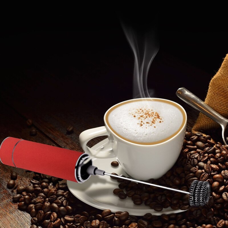 PowerLix Melkschuimer Handmatig - Elektrisch Opschuimen Voor Latte, Cappuccino - Batterij, Roestvrij Staal