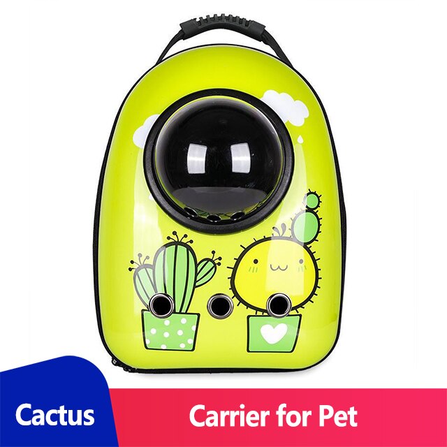 Carrier for Cat Backpack Window Space Cats Carrier Backpack Dog Transport Pet Carrier Backpack Cat Walkabout Dog Backpack Petty: Cactus Cat Bag