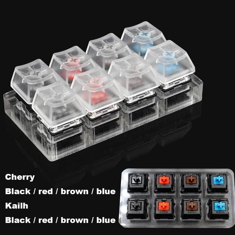 Switch Tester Cherry MX Kailh Gateron Switch black red brown blue 4 6 8 9 12 Key Translucent Keycaps Mechanical Keyboard Tester