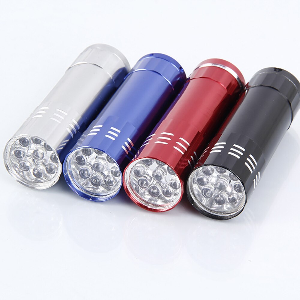 Mini 9 led manicure negletørrer lommelygte bærbar uv gel lampe hurtigtørrende manicure lys ultraviolet maske fluorescerende test
