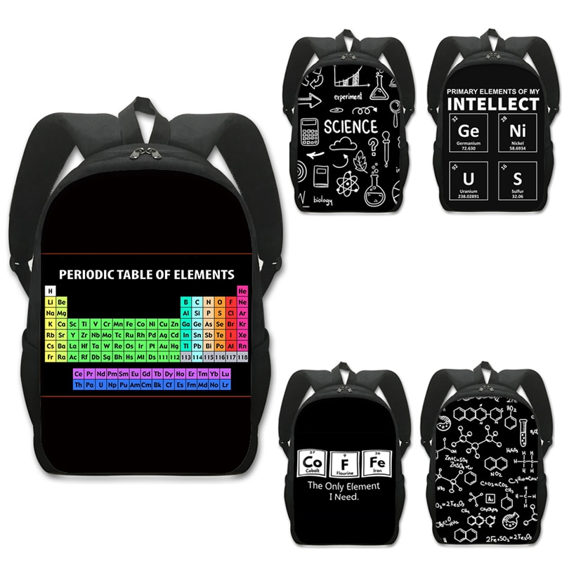 Periodensystem der Elemente Druck Schule Rucksack für Teenager Jungen Mädchen Daypack Genius freundlicher Schule Taschen Chemie Rucksack