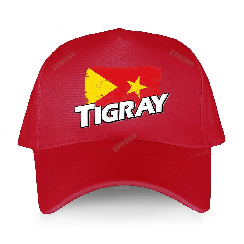 Tigray Region Flag Baseball Cap Hat Mens Black Sun Hip Hop Casual Boys Women Casquette Fish Outdoor Spring Bonnet: red