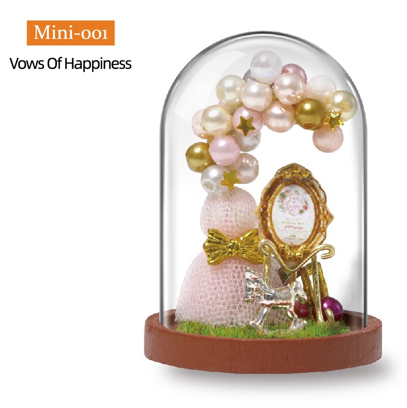 in miniatura FAI DA TE Casa di Legno Modello di Casa Delle Bambole kit con Il sacchetto di Polvere Copertura coniglietto Bambola Carino per I Bambini Regalo Di Natale Regalo Di Compleanno: Vows Of Happines