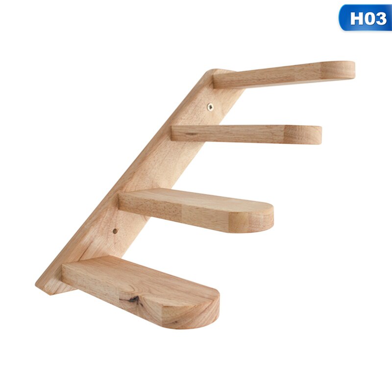 Natuurlijke Houten Kat Klimmen Plank Trap Muur Gemonteerd Vier Stap Kat Trap Met Jute Scratch Voor Katten Baars Platform Levert: H03
