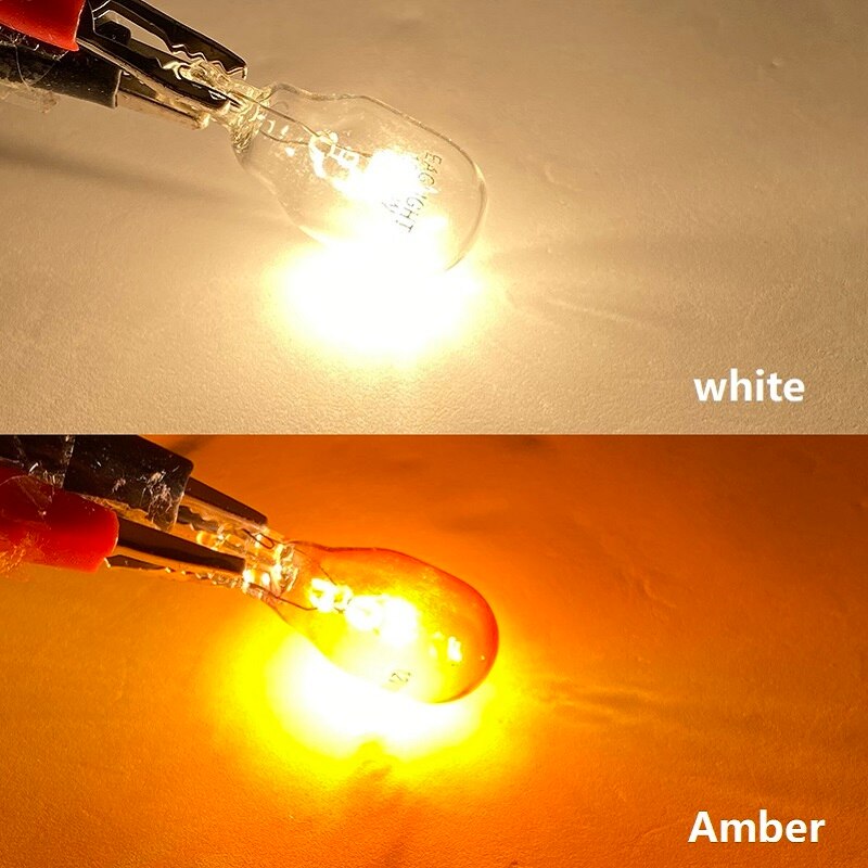 10/4/1X T15 W16W T13 W10W vidrio de bajo consumo bombilla halógena luz Interior Base de cuña automotriz Blanco/ámbar claro 12V