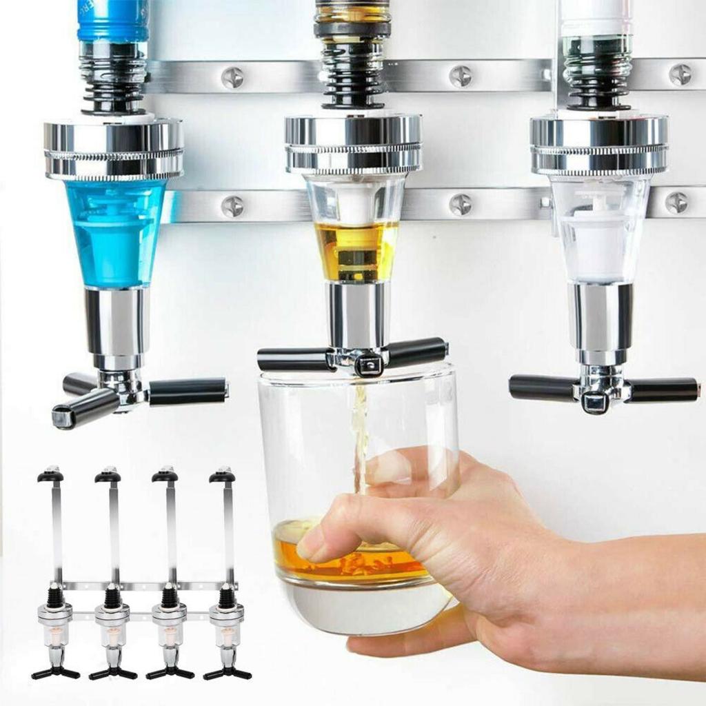 4 Fles Stand Optics Wandmontage Wijn Dispenser Geest Bekerhouder Bar Party Mount Rack Alcohol Whiskey Dispensers Organizer