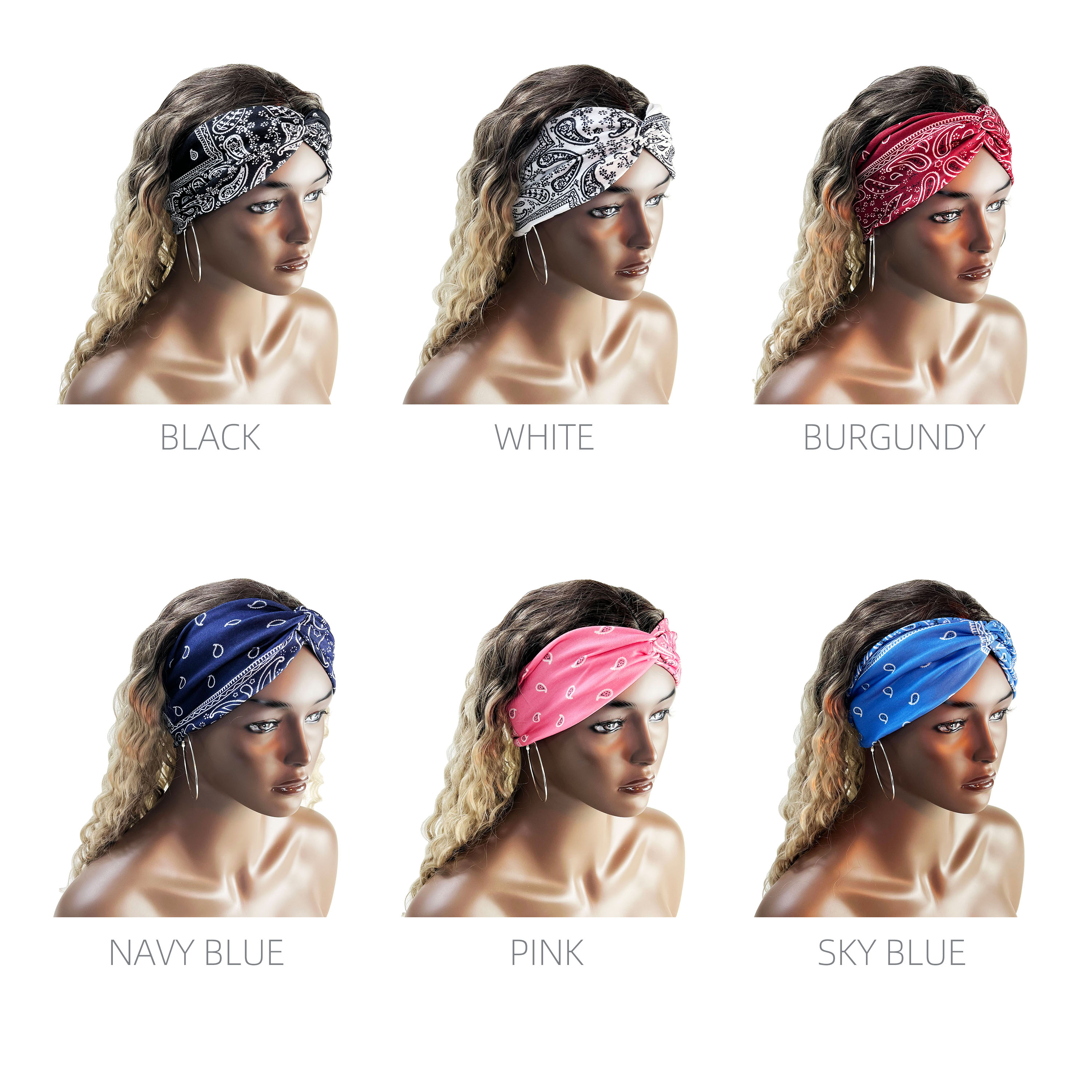 Fasce per la testa fascia per capelli con elasticità incrociata Bandana Stampa Avvolgente per la testa fascia sportiva di bellezza