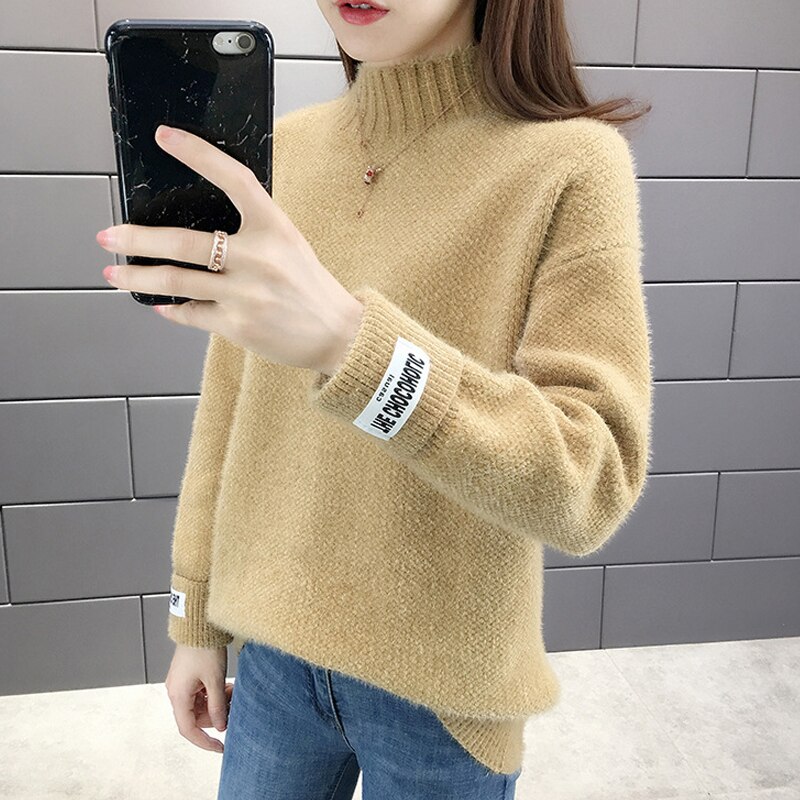 Vrouwen Herfst Winter Gebreide Trui Coltrui 6 Kleuren Warm Vrouwelijke Truien Casual Uitloper Trui