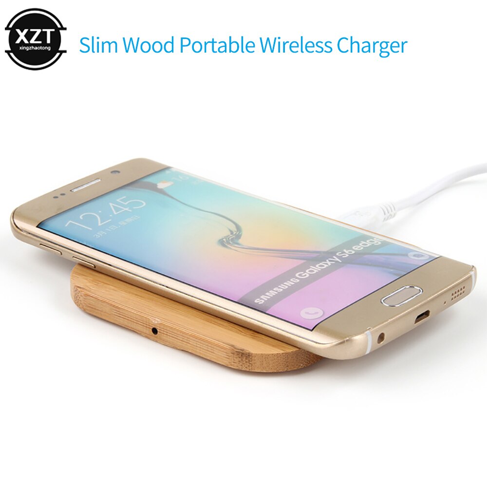 Portable 5W Qi Wireless Charger Slim Wood Pad For Apple iPhone 7 8 Plus Smart Phone Wireless Charging Pad For Samsung S7