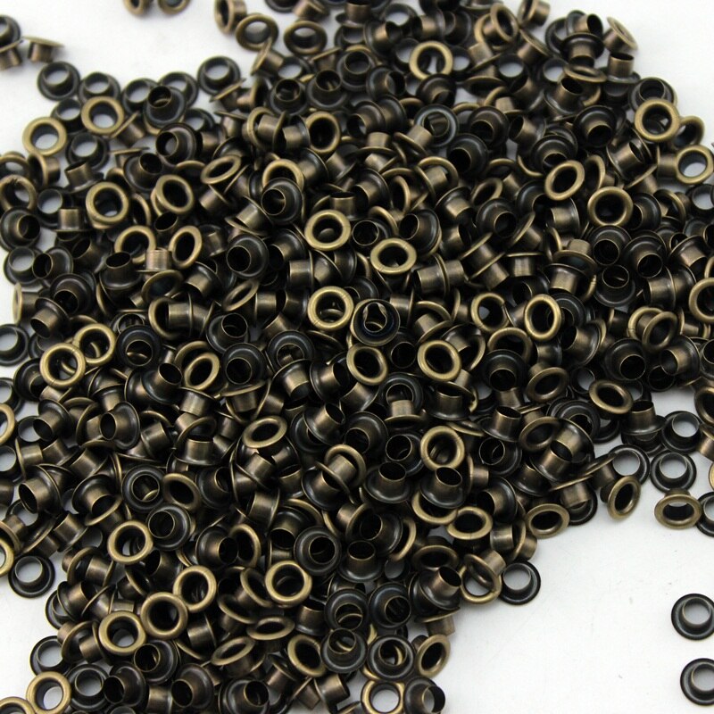 500set 3.5mm 7mm 3.5mm bronze copper eyelets buttons clothes accessory handbag findings metal eyelet Antique Brass