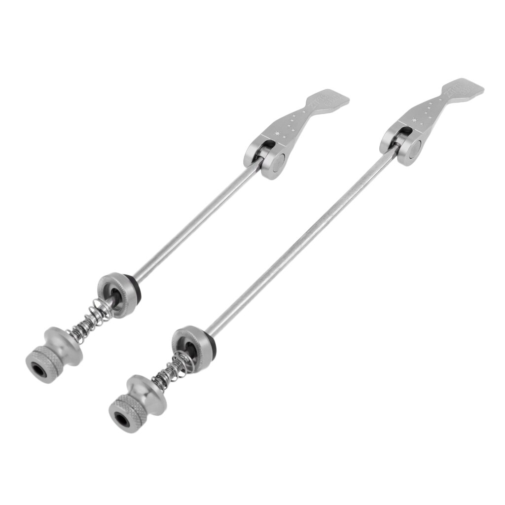2 cierres rápidos de titanio para bicicleta (2 unidades) para ruedas de ciclismo.: Titanio
