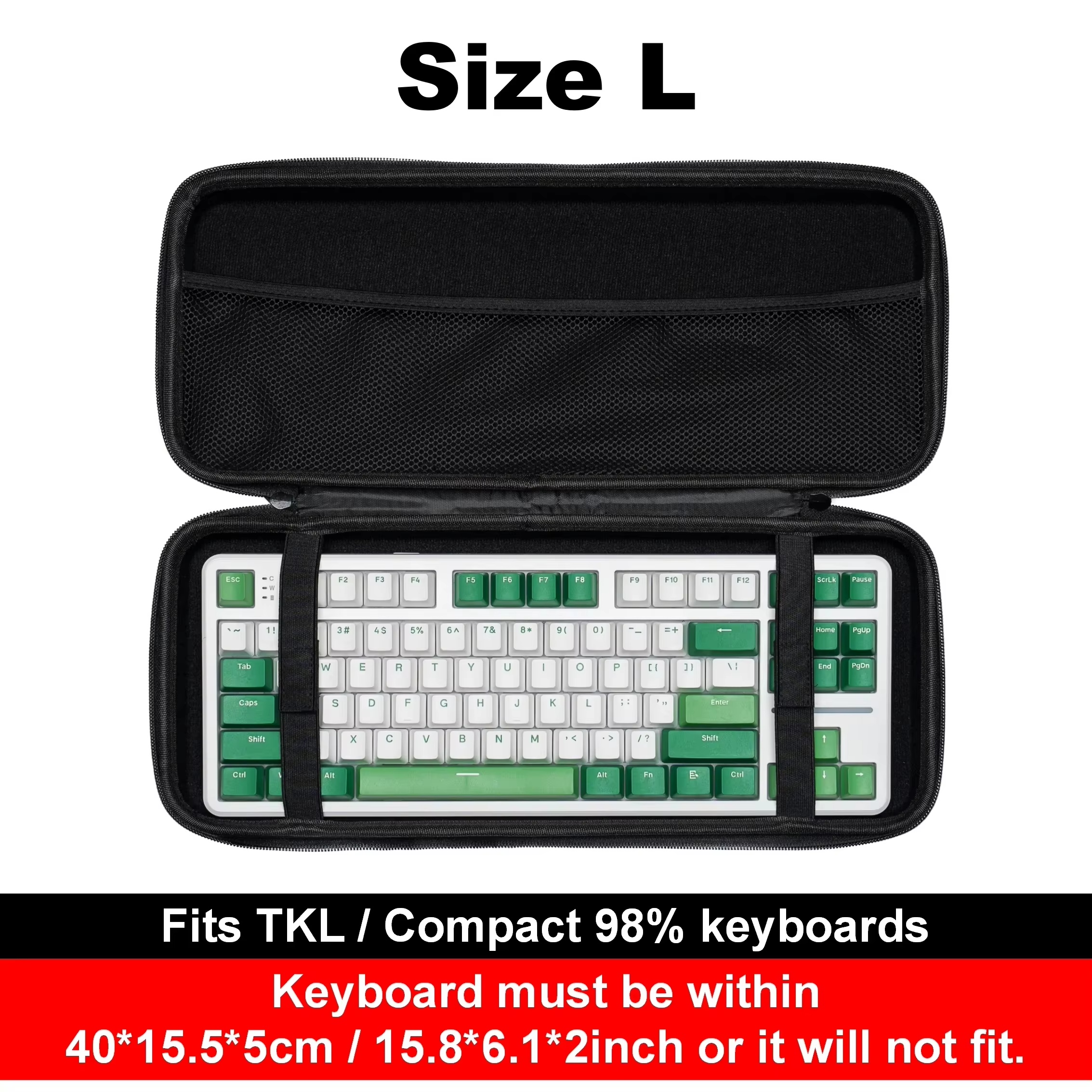 Nowa torba robić przechowywania klawiatury mechanicznej 2025, odporna na kurz i wodę, twarda obudowa EVA, pasuje robić klawiatur 61/68/75% TKL/pełnowymiarowych.: pomarańczowy