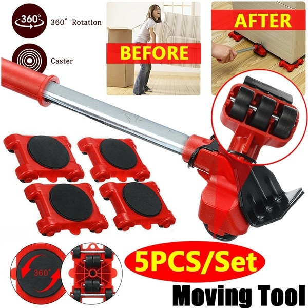 5 Pcs Fer Transport Meubles Set Lifter Meubles & Meubles Glissières Mover Roulea