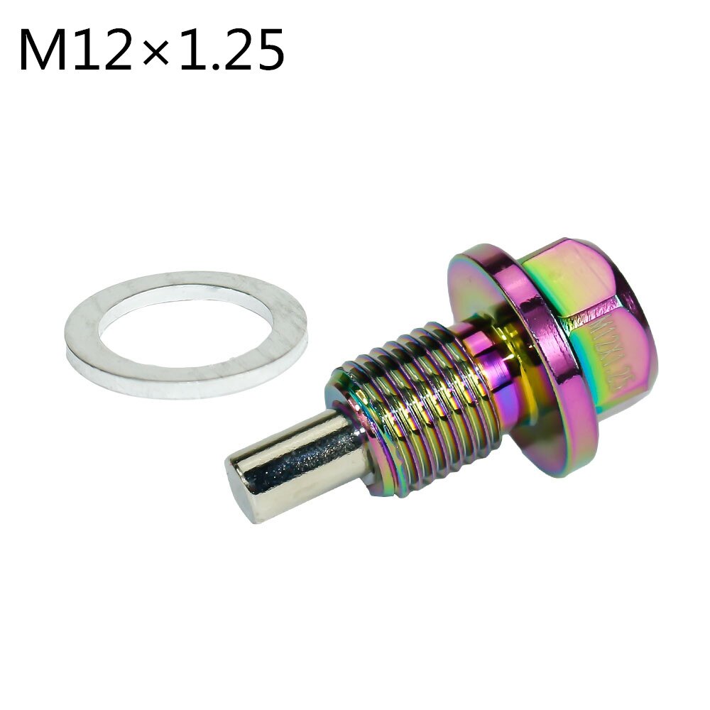 M12 M14 M16 M20*1.5 / 1.25 Neo Chrome Aluminum Magnetic Oil Drain Bolt Oil Sump drain plug nut Oil Drain Plug Magnetic: M12 and 1 point 25