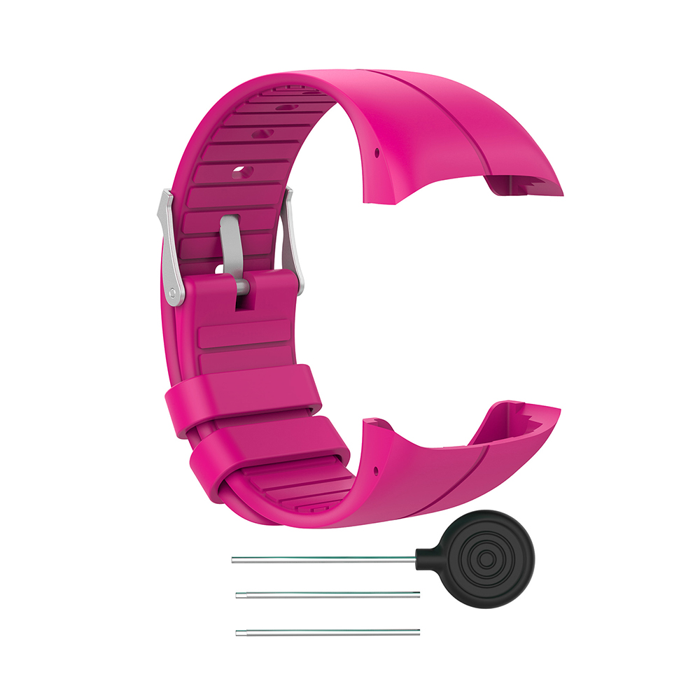 Siliconen Polsbandje Band Voor Polar M400 M430 Gps Sport Smart Horloge Vervanging Horlogeband Armband Horloge Zachte Band Band: rose red / large