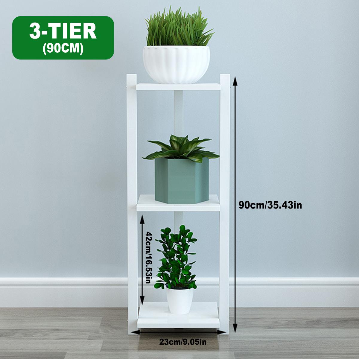 2/3 Tier Wooden Plant Stand Multilayer Plant Floor Solid Wooden Frame Bookshelf Storage Rack Flower Display Shelf Home Decor