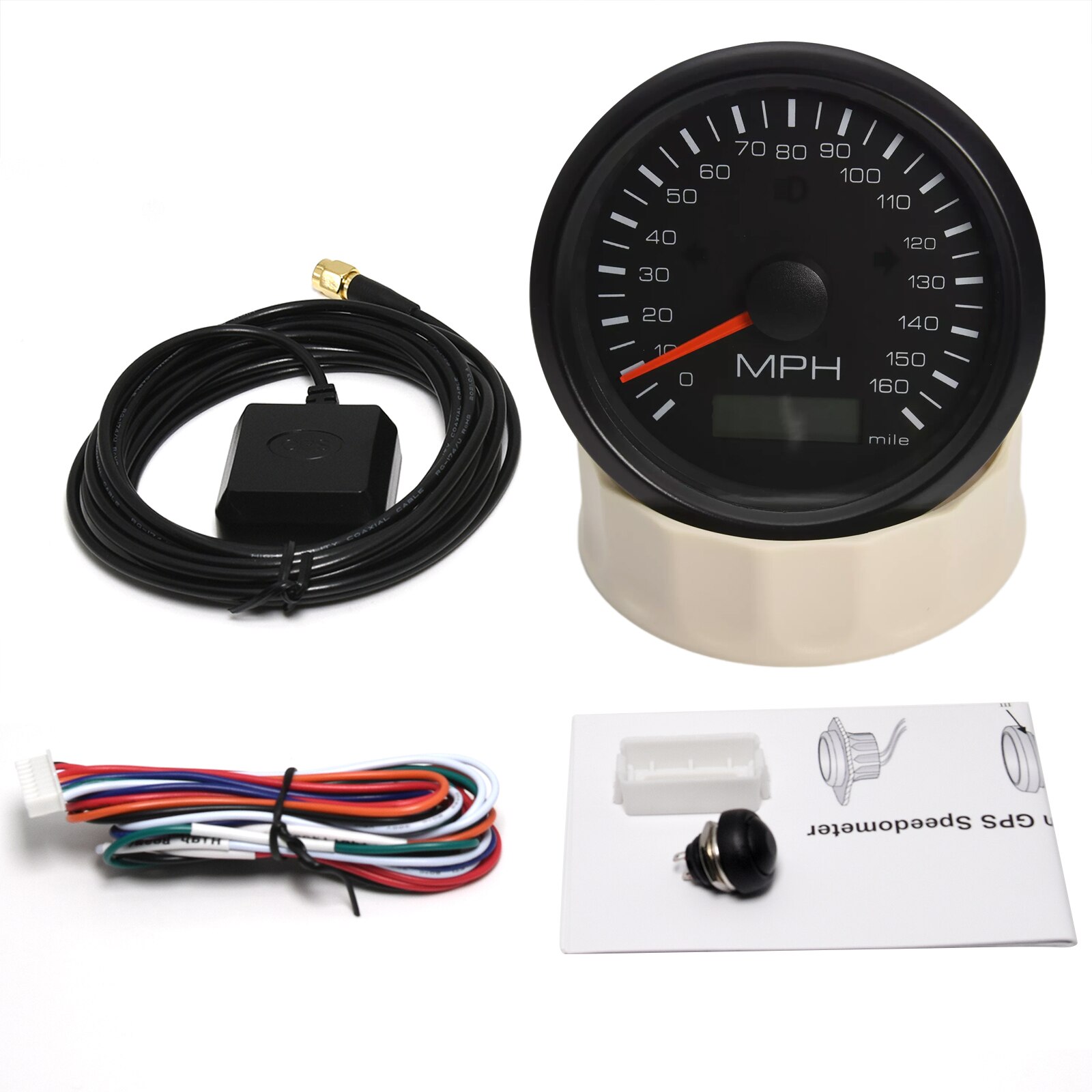 Velocímetro GPS clásico para coche y motocicleta, medidor de velocidad impermeable, 85mm, kilometraje Total ajustable, 9-32V, con retroiluminación