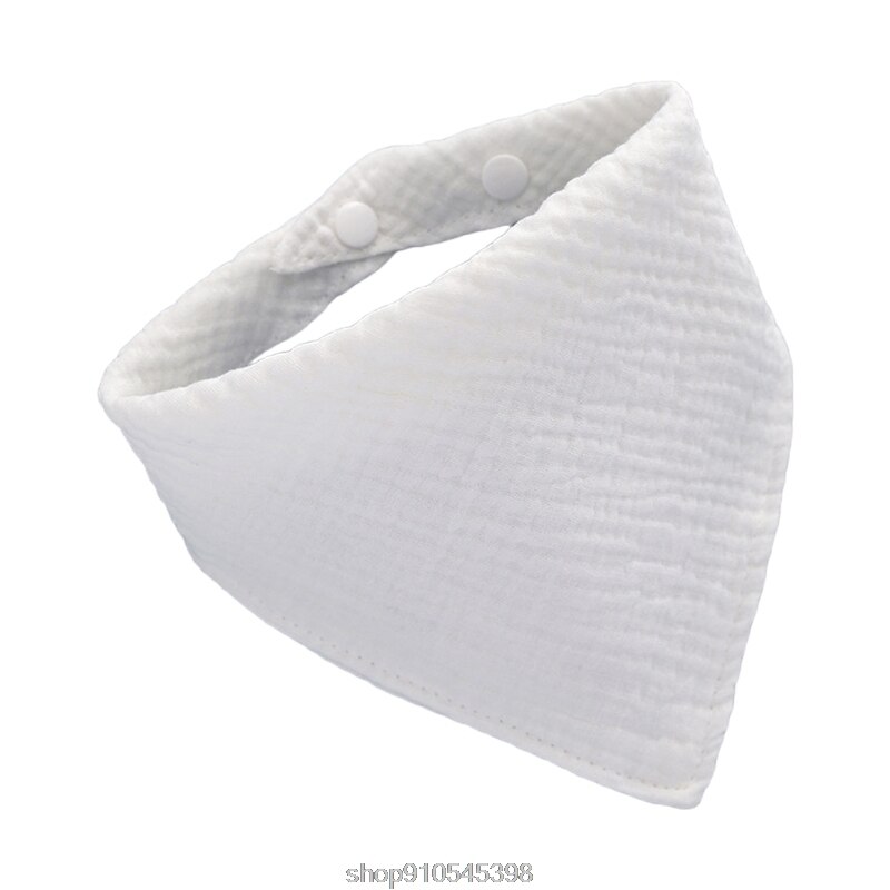 Bavaglini per neonati con bottoni automatici neonato Burp Cloth garza morbida Saliva asciugamano bambino Bandana triangolo sciarpa D01 20 Dropship: WHITE