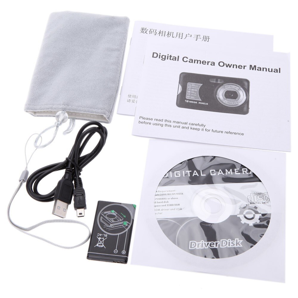 18MP Cheap Portable Digital Camera Mini Cam 2.7" LCD Display Lithium Battery Compact Camera Digital Disposable Cameras Freeship