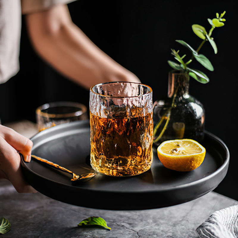 Glas bägare 230ml japanska handgjorda konmönster transparent vin whisky kopp vatten porslin familj kök hotell bar tillbehör