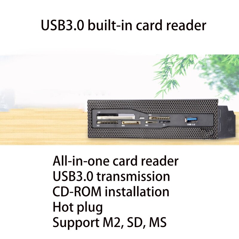 Media Dashboard USB 3.0 Front Panel M2.MSO SD MS.XD CF Card Reader for Computer .
