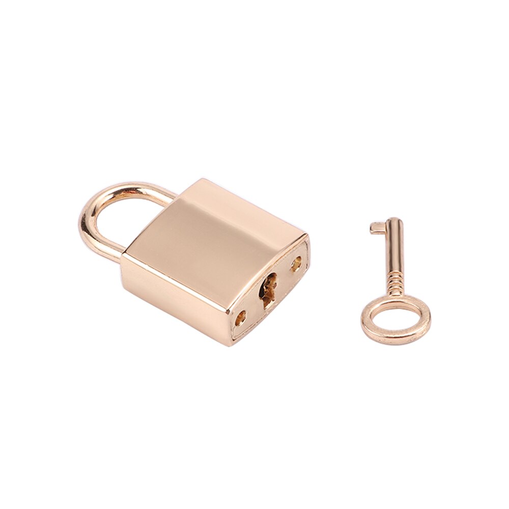 Mini archaize hængelåse nøgellås med nøgle leveret til smykkeskrin opbevaringsboks dagbog: Guld