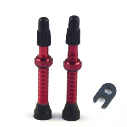 2Pcs 48/60/78mm Road MTB Bike Bicycle Tubeless Tires Alloy Presta Valve Stems Bicycle Tubeless Tires Brass Core Stem Tubeless: Red 60mm