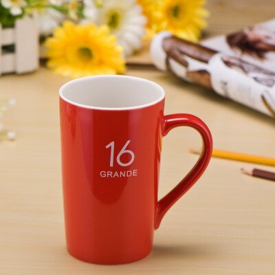 Large capacity ceramic cup cup coffee cup milk cup: Purple