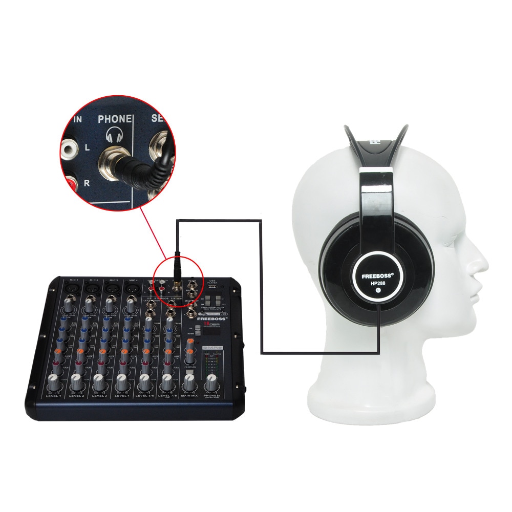 FREEBOSS HP288 Hifi-hoofdtelefoon Semi-Open Over-ear 3.5 6.3 plug Verstelbare en Licht Gewicht Hoofdband HiFi Headset hoofdtelefoon