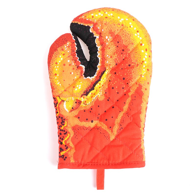 3d värmetålig vante kök matlagning mikrovågsugn vante isolerad halkfri handske krabba / fisk form förtjockning bomull ugnsvantar: Krabba form
