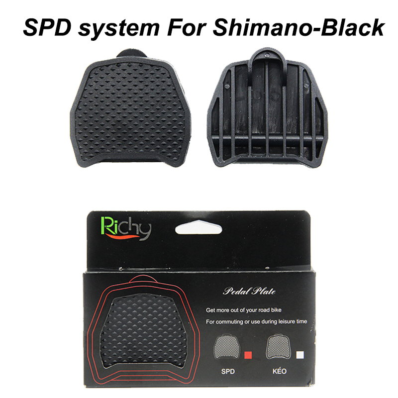 Convertisseur de pédale de vélo adapté au convertisseur d'adaptateur Shimano SPD adaptateur de pédales automatiques autobloquantes de vélo de route pour couvercle de pédale plate KEO: Black