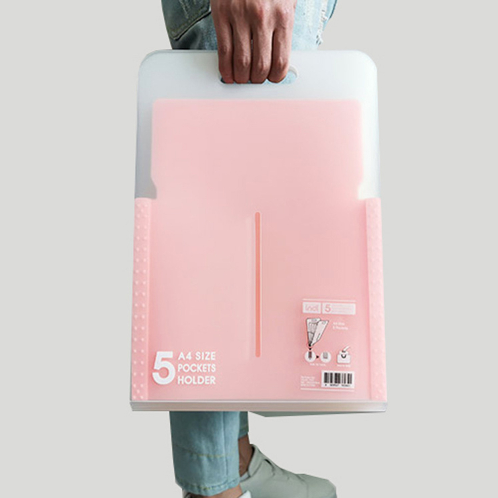 5 Pockets Document Bag Paper File Vertical Expanding File Folders A4 Letter Holder Stationery School OfficeOrganizer
