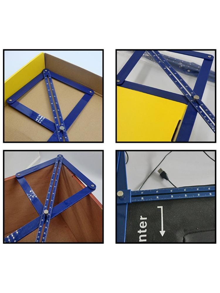Transportador multifuncional de 38cm y 45cm, modelo de carpintería, herramienta de ángulo cuadrado para manualidades, buscador de esquinas, regla cuadrada