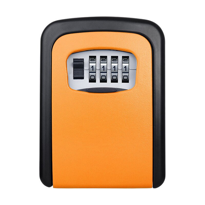 Wall Mounted 4 Digit Combination Key Storage Security Safe Lock Box Combination Storage Security Lock With Screw Hardware: orange