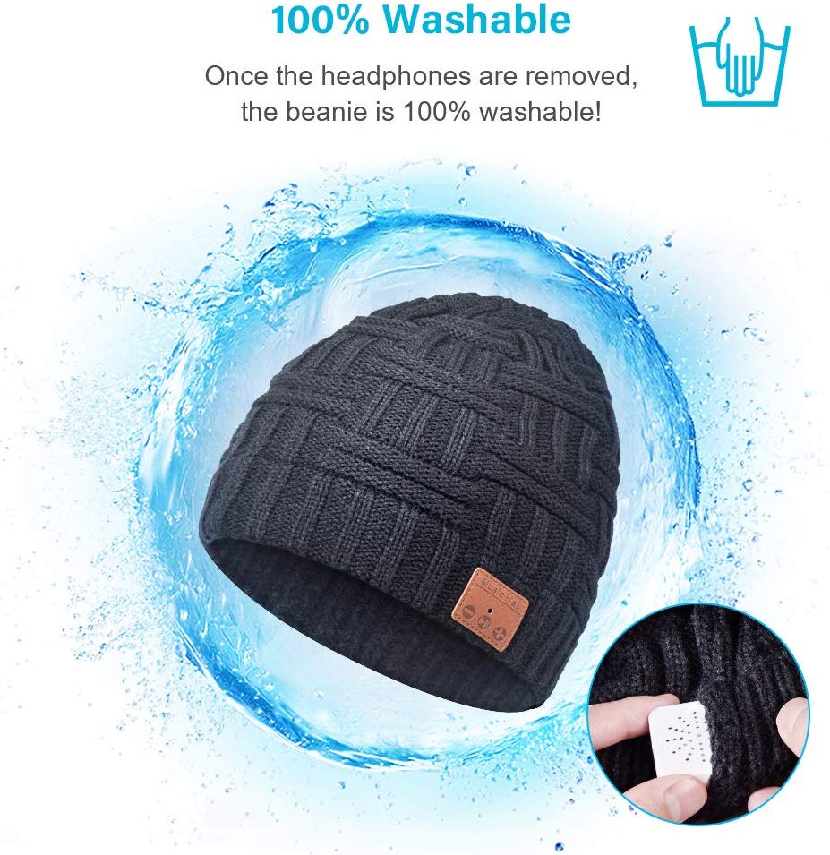 Gorro compatible con Bluetooth, para hombres, mujeres, con auriculares inalámbricos integrados, para cumpleaños, Navidad