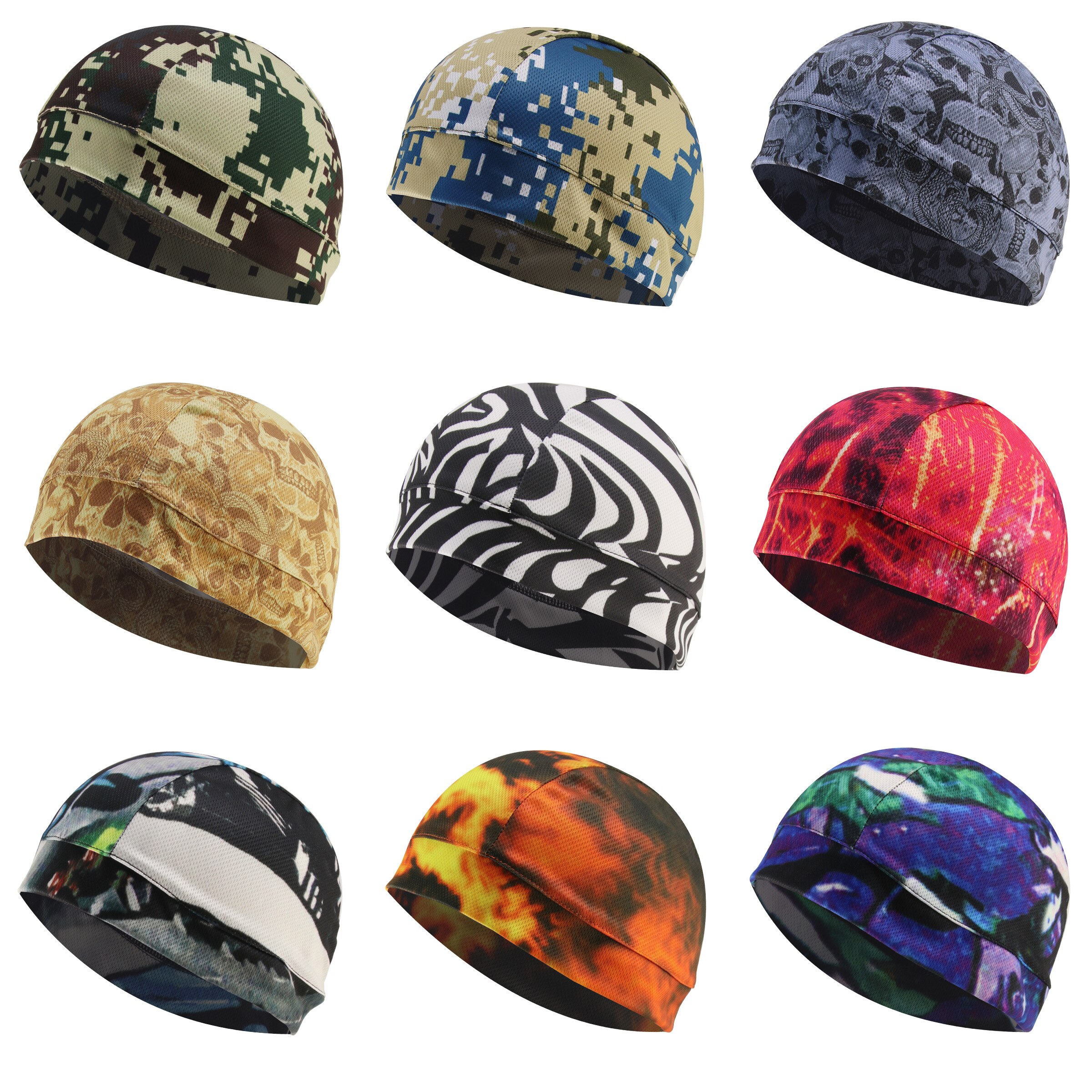 Chapeau unisexe pour cyclisme en plein air, casquette de vélo respirante, à séchage rapide, bandeau imprimé, écharpe de tête,