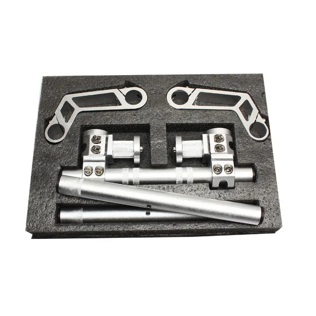 Motorrad 7/8 "22mm CNC Lenker abnehmbar verstellbar Lenkstange System 125ccm Grube Fahrrad Schmutz Fahrrad Moto-Cross Rolle: Silber