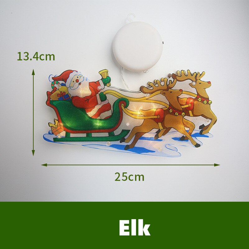 Kerst kerstman led verlichting zuignap raam kerstboom hangende verlichting festival raam decoratieve eland verlichting: Elanden