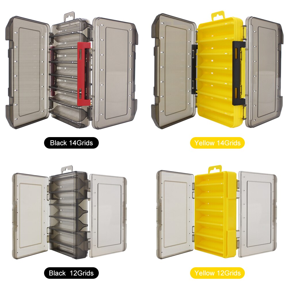 Fiskekasse boks dobbeltsidig fiske sluk boks boks blekksprut jig minnows agn fiskeutstyr boks oppbevaringsboks container