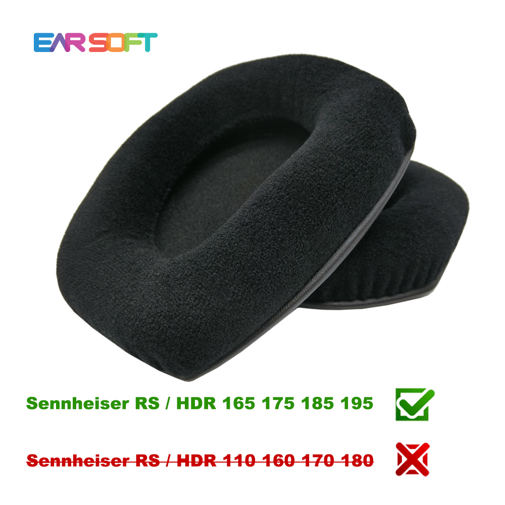 Earsoft udskiftningspuder til sennheiser rs hdr 165 175 185 195 110 160 170 180 hovedtelefoner pude ørepuder headset cover: Fløjl -1