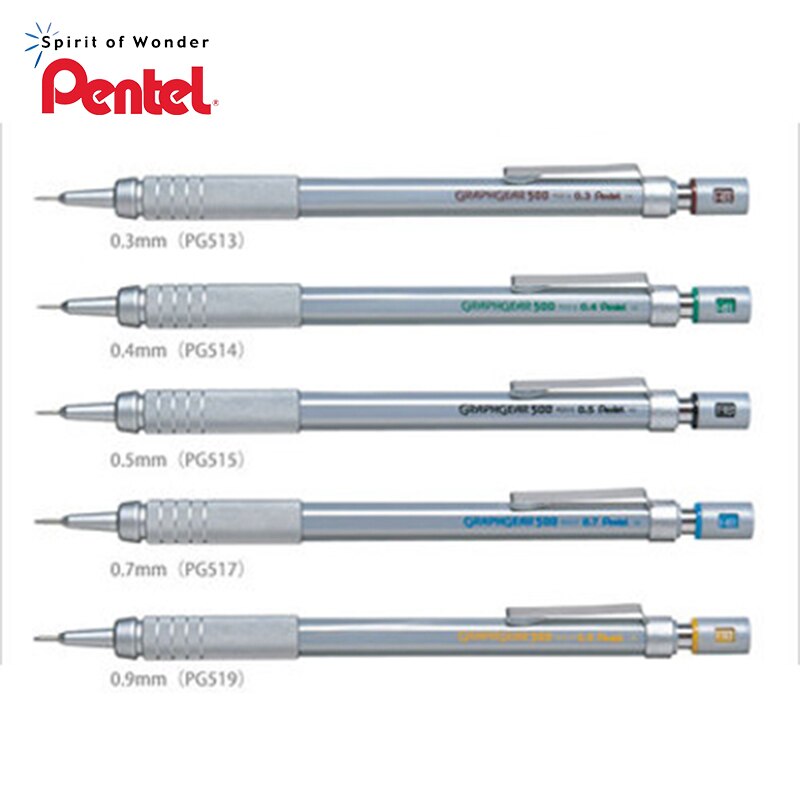 Pentel PG515 PG513 PG517 PG519 Metallic Scrub Drawing Mechanical Pencil 0.3//0.5/0.7/0.9mm Office &amp; School Supplies