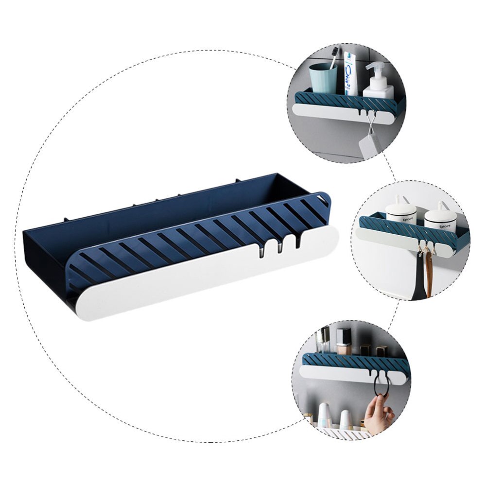 1Pc Storage Shelf Wall-mounted Rack Storage Rack for Home Restroom Hotel Bathroom