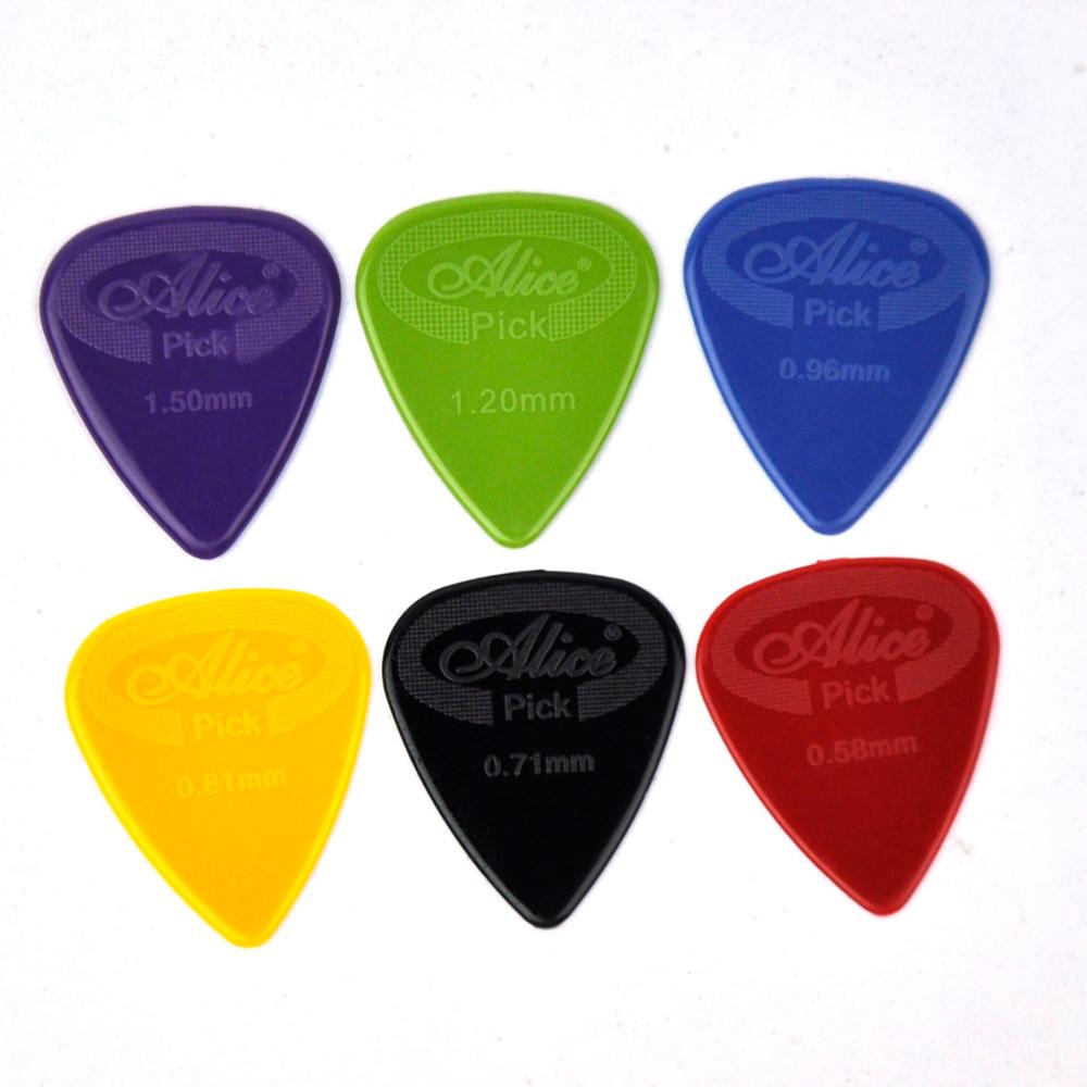 Alice-Lote de 500 Uds. De púas antideslizantes de nailon para guitarra, 0,58/0,71/0,81/0,96/1,2/1,5mm,