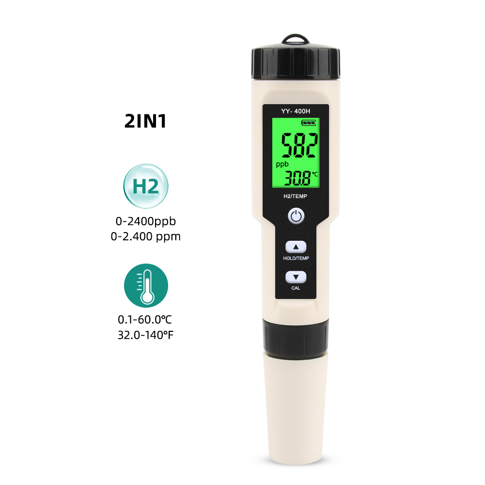 2 in 1 Waterproof Water Monitor Tester Hydrogen Rich Water Detector Hydrogen-Rich H2 Meter Digital Water Tester