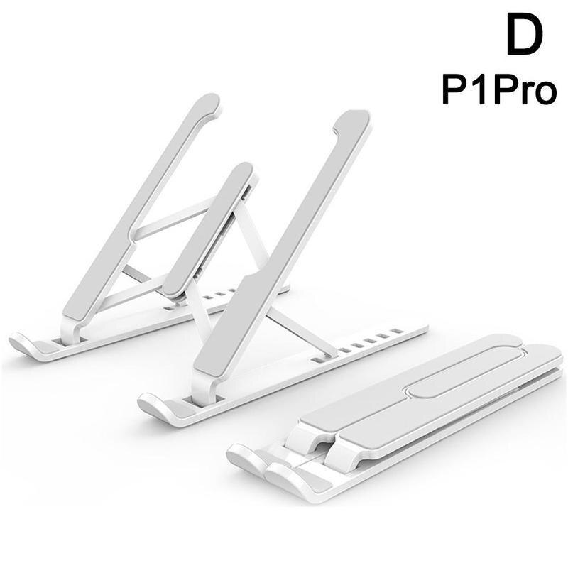 Portable Laptop Stand Foldable Support Base Notebook Air Computer Bracket For Macbook HP Stand Holder Cooling Riser Lapdesk P5K1: white P1 Pro